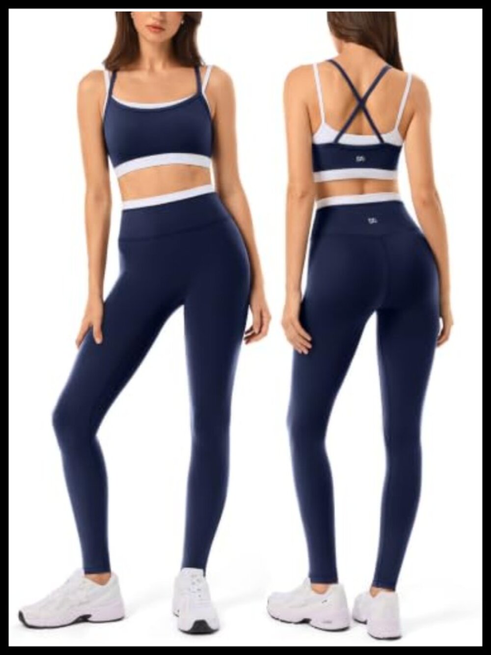 Women's 2-Piece Workout Set Nylon Spandex Sports Bra Leggings